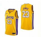 Lakers 23 Lebron James Yellow Nike Swingman Stitched NBA Jersey,baseball caps,new era cap wholesale,wholesale hats